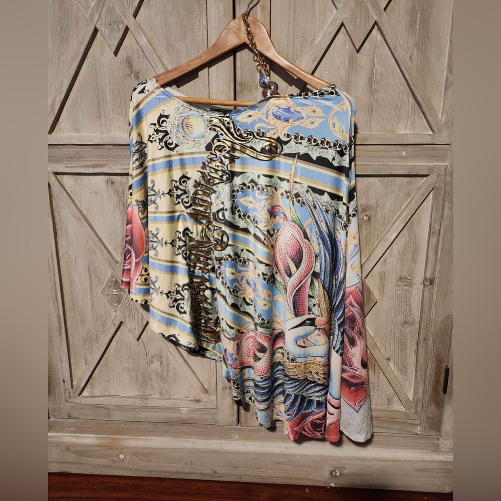 Christian Audigier off shoulder y2k top